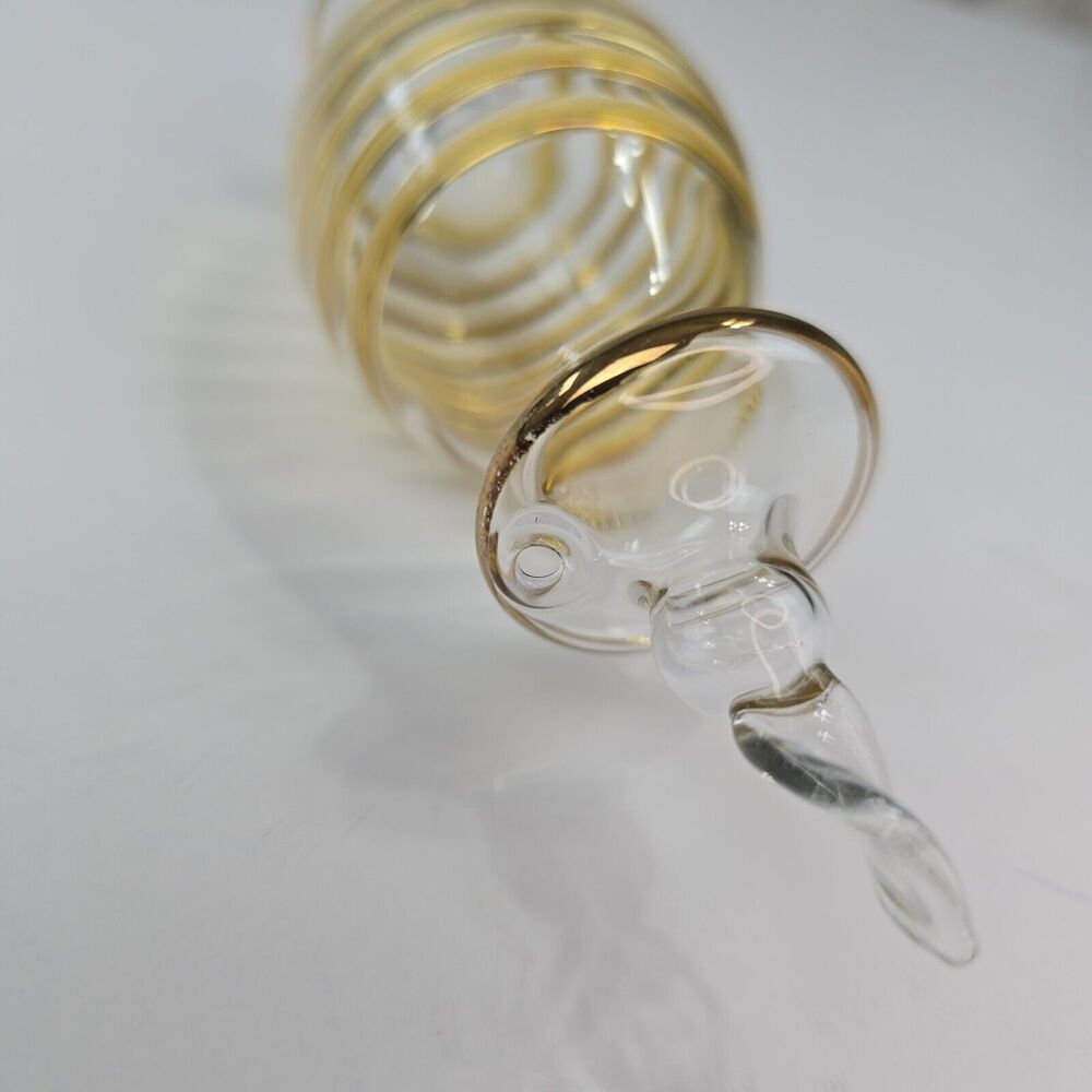 Gold Swirl Blown Glass Finial Christmas Ornament - Picture 4 of 5